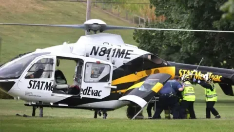 A group of law enforcement personnel injured by gunfire in the state of Pennsylvania, with three in grave state